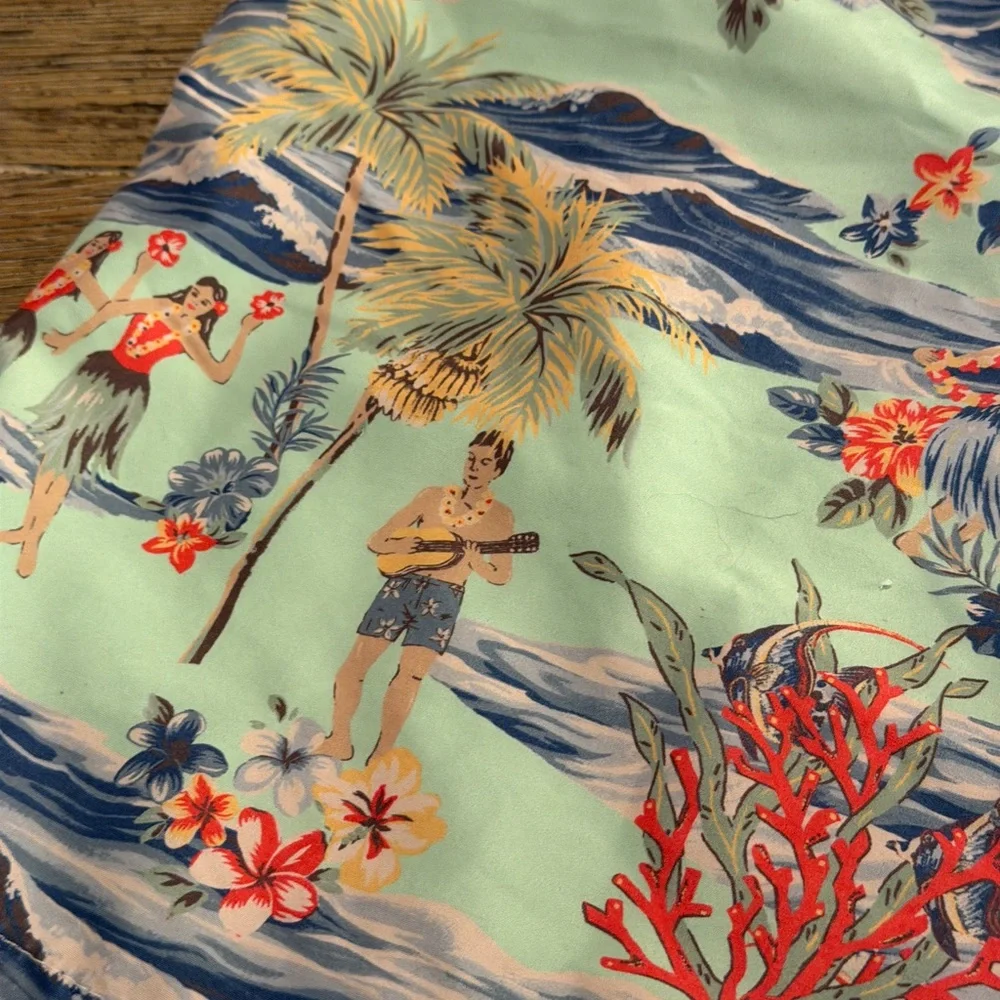 Vintage Polo Ralph Lauren 3XB Big Swim Trunks Hawaiian Tiki Retro Print 90s Y2K